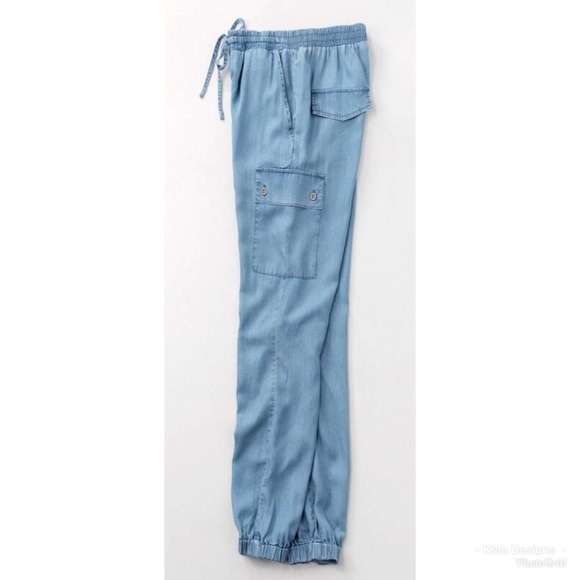 ❤️LAST Utility Drawstring Joggers in Chambray Blue - Picture 6 of 6
